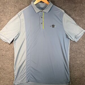 Sunice‎ Golf Polo Shirt Mens Medium Blue Black Sheep Club Performance Stretch